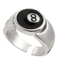 Billardkugle Ring Sølvbelagt Retro Charm Billardringe Fingersmykker-yux