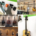 Miniatyrbilde 4 av 5: Sett med 2 gitarreveggkroker, svart gitarreveggkrok metallfeste