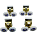 Miniatyrbild 1 av 4: 4-pack duschdörrshjul - Duschhjul - Skjutskenor - Stödarm av mässing med 25 mm diameter hjul för duschvägg, duschrum