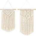 Miniatyrbild 1 av 5: 2 st Macrame Väggbonad Konst Vävd Boho Väggdekor Hem Chic Banner Dekoration