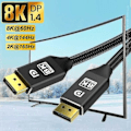 Pikkukuva 2 / 5: DisplayPort-kaapeli DP 1.4 - DP 8K 4K kaapeli 144Hz 165Hz Display Port -sovitin videolle PC:lle, kannettavalle tietokoneelle, TV:lle DP 1.2 8K Display Port -kaapeli - 5m
