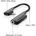 Pikkukuva 1 / 4: iPhone-kuulokeliitäntä, iPhone-sovitin, 2-in-1 Dual Jack -sovitin Yhteensopiva XS/XR/X/8/7/Pad kaikille iOS-laitteille (musta)
