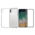 Pikkukuva 2 / 5: TG iPhone XS Max - 1 Set Iskunsa- ja iskunkestävä silikonikuori näytönsuojan kanssa, läpinäkyvä