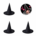 Miniatyrbillede 1 af 4: 3 stk Halloween-hat Sort Oxford-stof Tryllehat Kostume