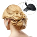 Miniatyrbillede 4 af 5: TG 4ST Puff Hair Head Cushion Usynlig Fluffy Hår Bump It Up Com Kaffe Farve 8,5*7cm 4st