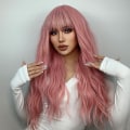 Miniatyrbilde 3 av 5: TG Rosa parykk for kvinner Langt fluffy krøllete bølgete hår Parykker for jenter Varmebestandig