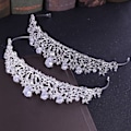 Miniatyrbillede 2 af 3: Smuk brudekron, Zirconia hårkrans, bryllupskrone til kvinder, elegant hårkæde