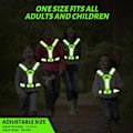 Miniatyrbilde 5 av 5: LED Refleks Løpevest, USB Oppladbare Løpelys for Løpere, Elastisk Justerbar Refleks Løper Grønn
