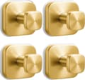 Sugkoppsduschkrokar, 4-pack Guld, Återanvändbara för Glas & Speglar, Handdukskrokar