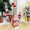 Miniatyrbild 3 av 7: Julklättrande pärlor Tomte Elektrisk Leksak Klättring Skorsten Klättring Trappor Juldekorationer Presenter Red single ladder Santa Claus