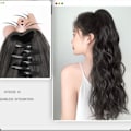 Miniatyrbilde 2 av 5: TG Lang Tjukk Krøllete Wrap Around Clip In Hestehale Hårforlengelse Pon Lys Brun one-size