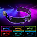 Miniatyrbild 3 av 5: LED-glasögon | Cyberpunkglasögon för Cosplay | Ljusglasögon för vuxna 7 neonfärger, Glow In The Dark Festtillbehör, en