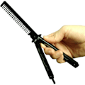 Pikkukuva 4 / 5: TG Butterfly Comb Ruostumaton Teräs Taittokampa Balisong Metallikamatyökalu, Musta