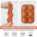 Miniatyrbillede 5 af 5: 4 stk forme, varm form med 6 halvkugleformede geléhuller, med 2 dråbeforme til at lave varme chokoladebomber, Coco Bom