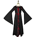 Pikkukuva 2 / 5: Vampyyri-asu Halloween tytölle Vampyyrimekko kuningatar-asu 110cm tyyli1
