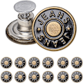 Miniatyrbillede 1 af 7: 12 stk. 17 mm Syfri Udskiftningsknapper til Jeans og Håndværk #35