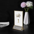 Miniatyrbilde 5 av 5: Akryl Gullrammer Skiltstativ 4x6, Dobbeltsidig Bord Meny Display Stativ, Bryllupsbord Nummerholder (6 Pakk)-