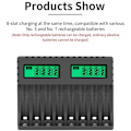 Miniatyrbillede 2 af 5: Batterioplader LCD Display 8 Slots Smart Intelligent Opladere til AA/AAA NiCd NiMh Genopladelige Batterier AA AAA Oplader..DEBUNS