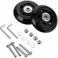 Pikkukuva 2 / 5: 2 kappaleen sarja varaosia matkalaukun pyöriin akseleilla, musta 40mm18mm yleispyörä matkalaukkuun, DEBUNS