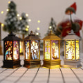 Miniatyrbillede 2 af 5: Julelys LED Jesus Religiøs Vindlampe til Julefest Hjem Sovrum Kirke Dekoration Nytår Gave Natlamper Sort