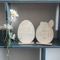 Miniatyrbillede 3 af 9: Påske trykte æg ornamenter søde hjem kanin ornamenter Europæisk håndværk træ tegneserie dekorationer D