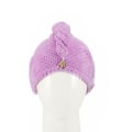 Miniatyrbillede 3 af 5: TG Absorberende Mikrofiber Hår Tørrende Håndklæder 2 Pakker Hurtigtørrende Lilla + Beige