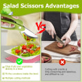 Miniatyrbilde 5 av 5: Salatsaks med dobbelt blad Vaskbar salathakker Saks Salatutstyr Multifunksjonell
