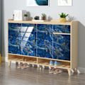 Pikkukuva 3 / 5: 16 kpl DIY kylpyhuonepeililaatat Seinätarrat 30x15cm Sininen itseliimautuva heijastava sisustus