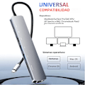 Miniatyrbilde 3 av 6: 5/6/7/8/11 i 1 USB C Hub med 4K HDMI-adapter og SD/TF-kortleser RJ45 PD Hurtiglading for MacBook Laptop Datamaskin 10 IN 1 pro