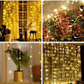 Miniatyrbillede 6 af 7: Usb Lysgardin 3M X 3M 300 Leds Varm Hvid