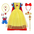Miniatyrbild 1 av 9: Snövit Utklädningsklänning Prinsessa Cosplay Barn Flickor Fest Kostym Outfit Bal Set B 5-6 Years(130cm)