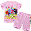 Miniatyrbild 8 av 9: Alphabet lore Cosplay Pyjamas Set Flickor Kortärmad T-shirt+Shorts Set #91055 130cm/6-7Y