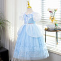 Miniatyrbild 6 av 9: Flickor Barn Askungen Prinsessa Maskerad Party Födelsedag Cosplay Kostym Outfit Dress+Wig 4-5 Years