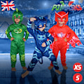 Miniatyrbild 4 av 9: PJ Masks Kostym Pojkar Flickor Superhjälte Barn Maskerad OFFICIELL Utrustning Gekko  Cape+Mask One Size