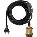 Miniatyrbillede 2 af 7: E27 fatning med vintagestik - stofkabel - 1,2 m - flere farver
