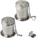 Miniatyrbillede 1 af 7: 2-delt te-infuser sæt, te-si i rustfrit stål, teblad-infuser, finmasket tefilter