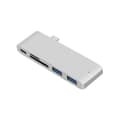 Miniatyrbillede 2 af 7: MacBook USB-C Hub Adapter, Slank Aluminium Thunderbolt 3 Type-C Hub Adapter Dock Adapter, Sølv