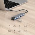 Pikkukuva 5 / 7: USB C - HDMI-sovitin 4K Multiport USB-C USB-A, USB-C, HDMI, RJ45 harmaa