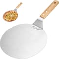 Miniatyrbillede 1 af 5: Pizzaspade med træhåndtag - Bageplade-skubber i rustfrit stål til ovn og grill