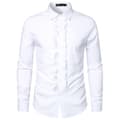 Smokingfrackskjortor för män Slim Fit Ruffle Bröllopsmiddag Toppar Skjortor, Vit, Storlek S white S