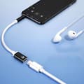 Miniatyrbilde 4 av 5: [LCS] 3,5 mm hann til Type C hunn hodetelefonadapter USB C til Aux lydkabel sølv 0,02 sølv sølv Silver