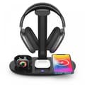 Headphone Stand with Wireless Charger, 4-in-1 Charging Station Headset Holder for Desktop Gaming