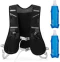 Running Vest with Hydration System and 2 Soft Flasks 500 ml, Hydration Vest for Women and Men, Adjustable Breathable Backpack for Marathon