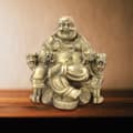 Maitreya-buddha i ren mässing – Symbol för rikedom och lycka