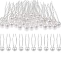 40-pack Pärlhårnålar Bröllop Brud Blomhårnålar för Brudar och Brudtärnor Frisyr (1 cm)