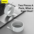 Miniatyrbilde 5 av 5: 2-PAKKE BASEUS Wisdom 1.5m 20W Type-C - Lightning Kabel - Hvit Hvit Hvit Hvit White Vit