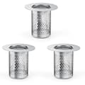 Miniatyrbillede 1 af 5: Brusehårfilter, 3 dele brusehårfilter i rustfrit stål, 5,5 × 5 cm vaskefilter til balkon, køkkengulvafløbsfilter