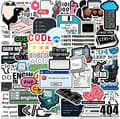 Miniatyrbilde 1 av 5: 50 stk Programmeringsklistremerker, Gaver til Utviklere, Programmerere, Hackere, Ingeniører, Programvareklistremerker for Bærbar PC, Datamaskin, Vannflaske