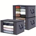 Miniatyrbillede 2 af 5: 3-pak foldbare stofopbevaringskasser med foldbart låg og håndtag, non-woven 3-pak 3-pack 3-pack