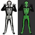 HA~Party Barn Skjelettdrakt Selvlysende Skjelettdrakter for Halloween for Gutter og Jenter Størrelse M (120-130) M